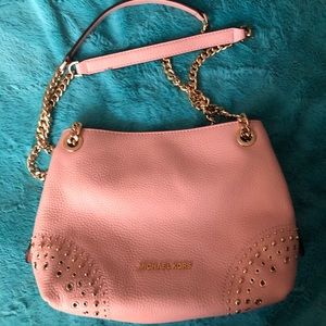 Michael Kors Pastel Pink Leather Chain Handbag